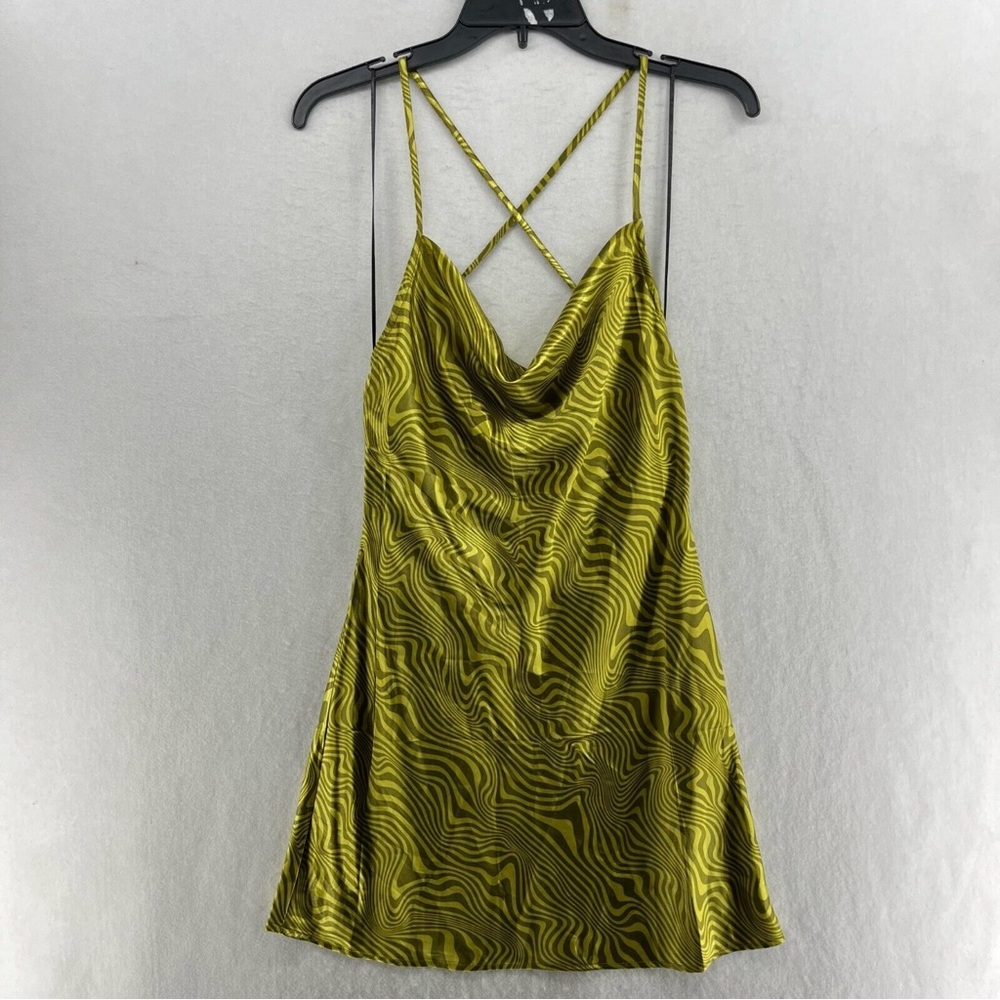 DIVIDED by H&M | Groovy Green Cowl Neck Mini Dress with Criss-Cross Open Back